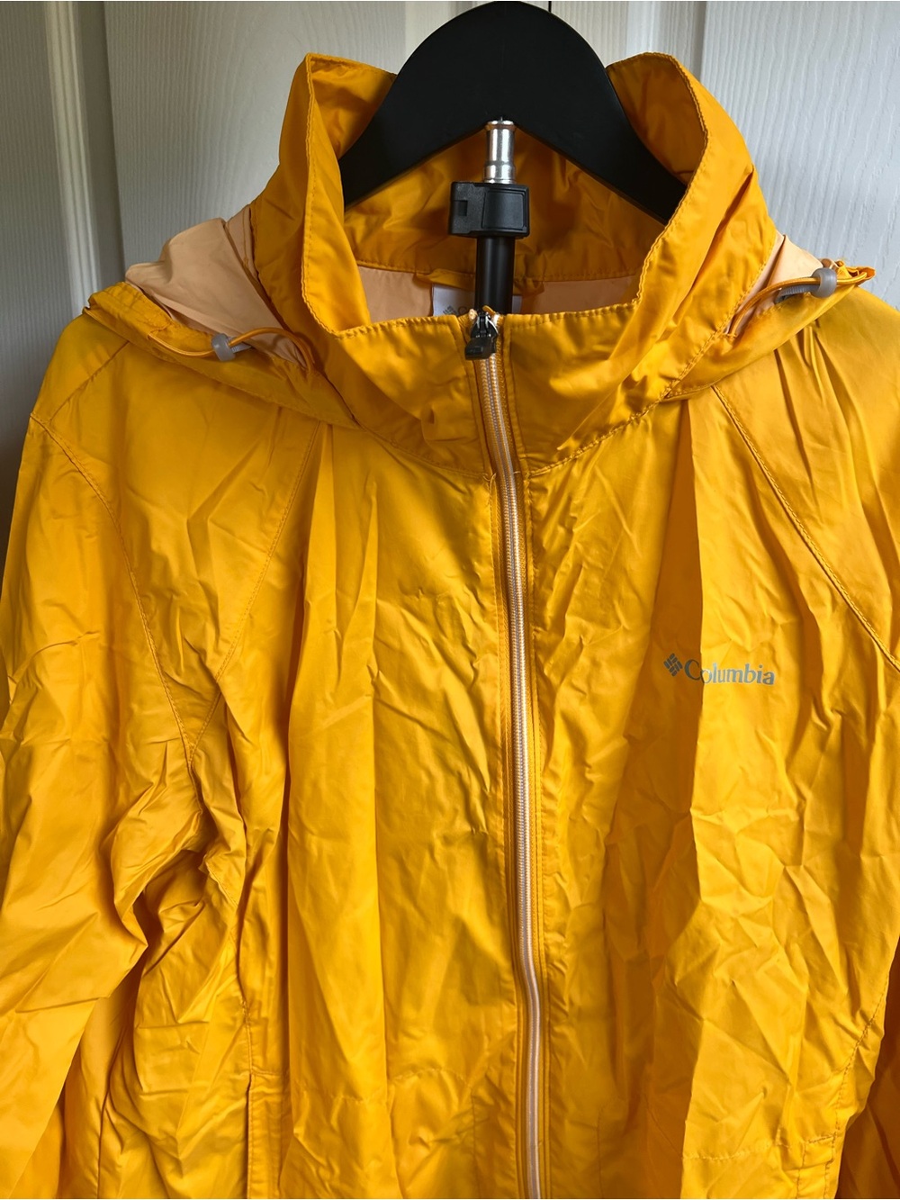 Columbia Bright Yellow Hooded Rain Jacket - Picture 7 of 8